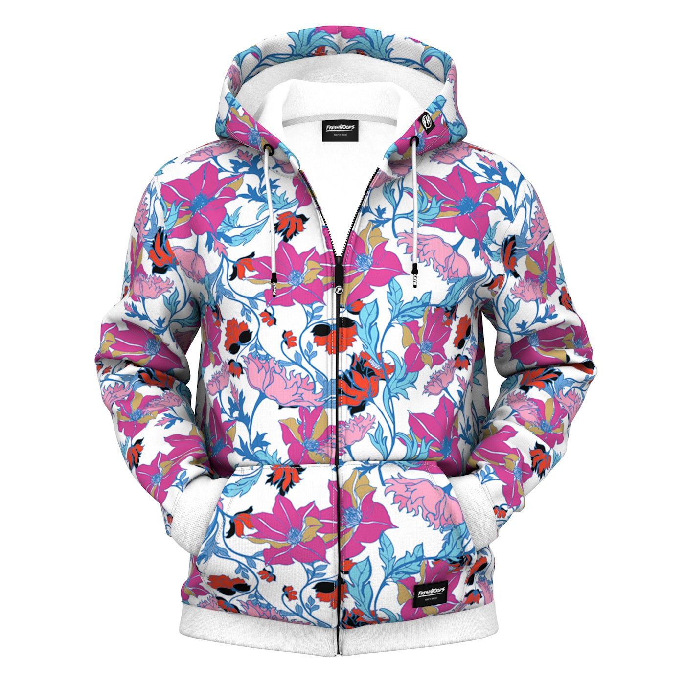 Fairy Tale Morning Floral Zip Up Hoodie