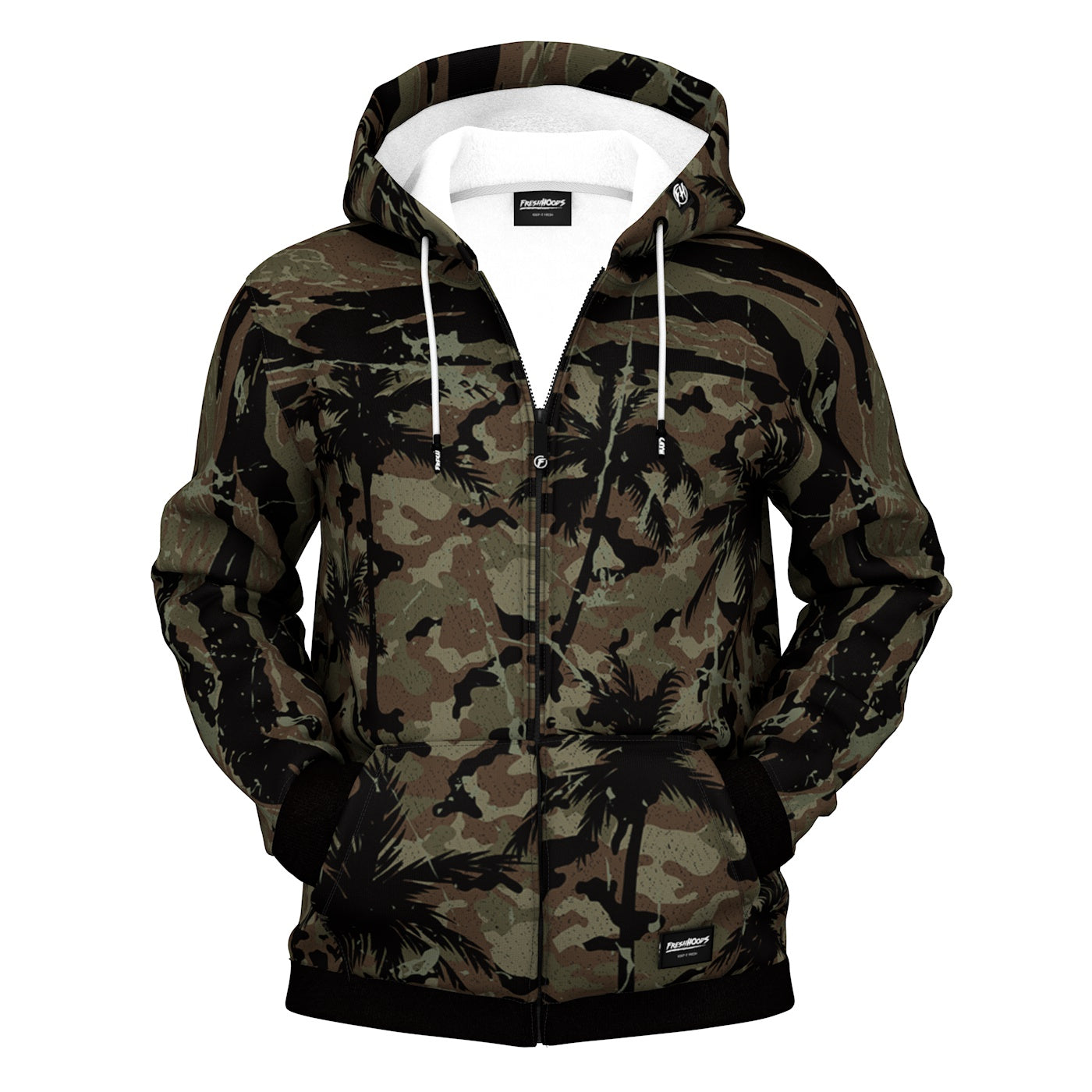 Palm Camo Zip Up Hoodie