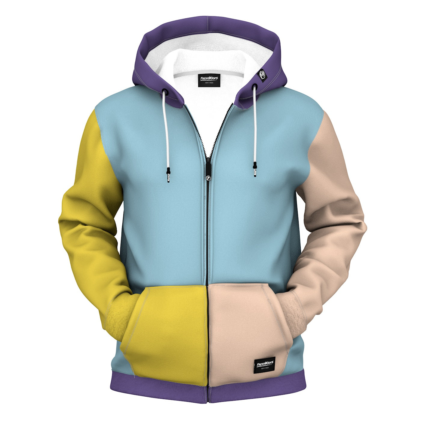 Pastel Blue Zip Up Hoodie