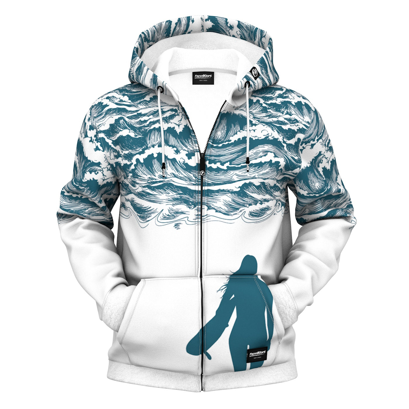 Waves Zip Up Hoodie