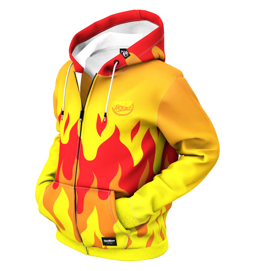 Flames Zip Up Hoodie