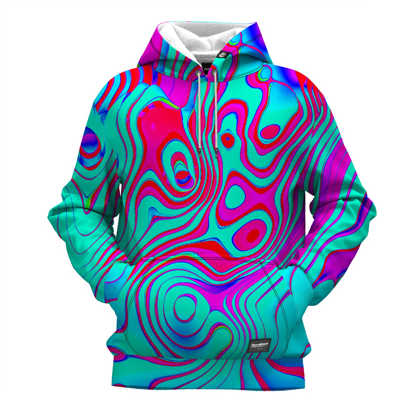 Trippy Blue Swirling Unisex offers Zip-Up Hoodie