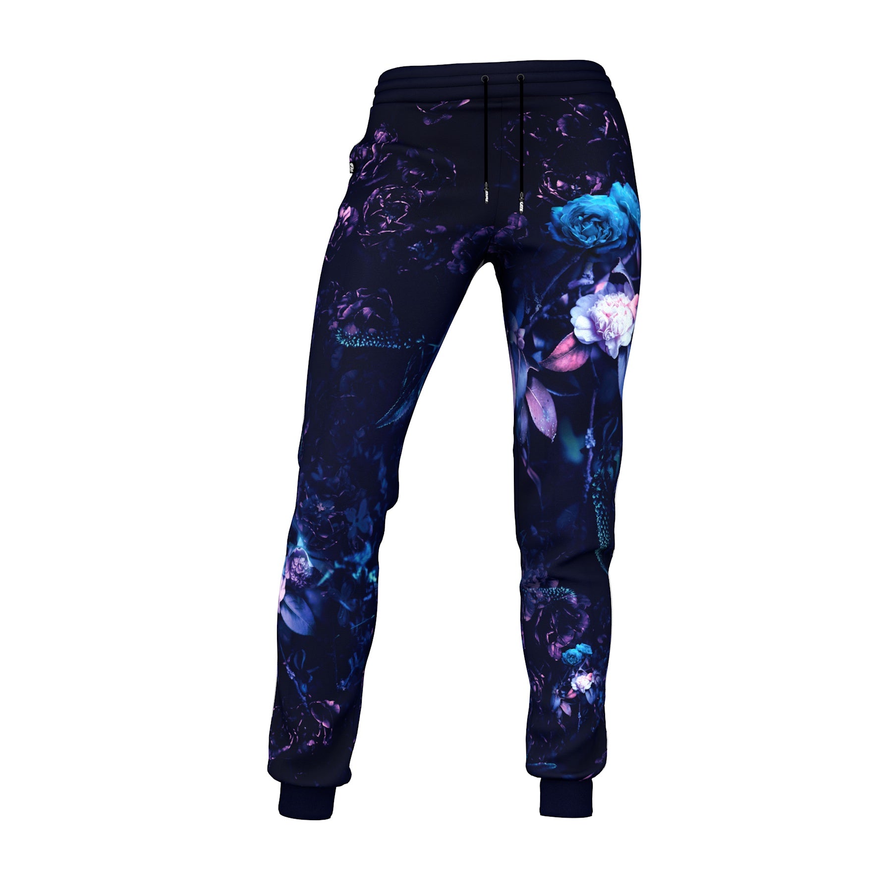 Women's floral shop tracksuit pants black