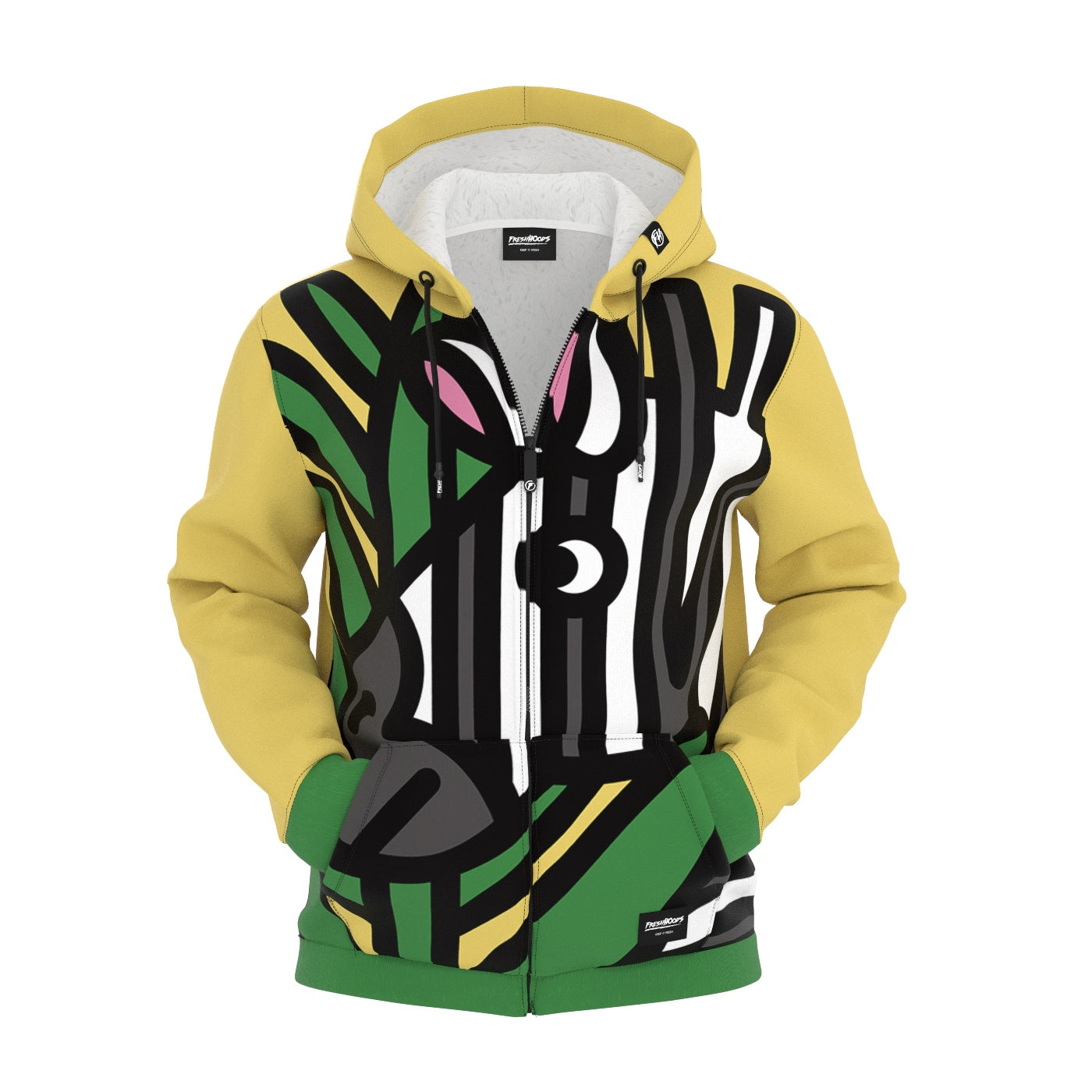 Zebra Zip Up Hoodie