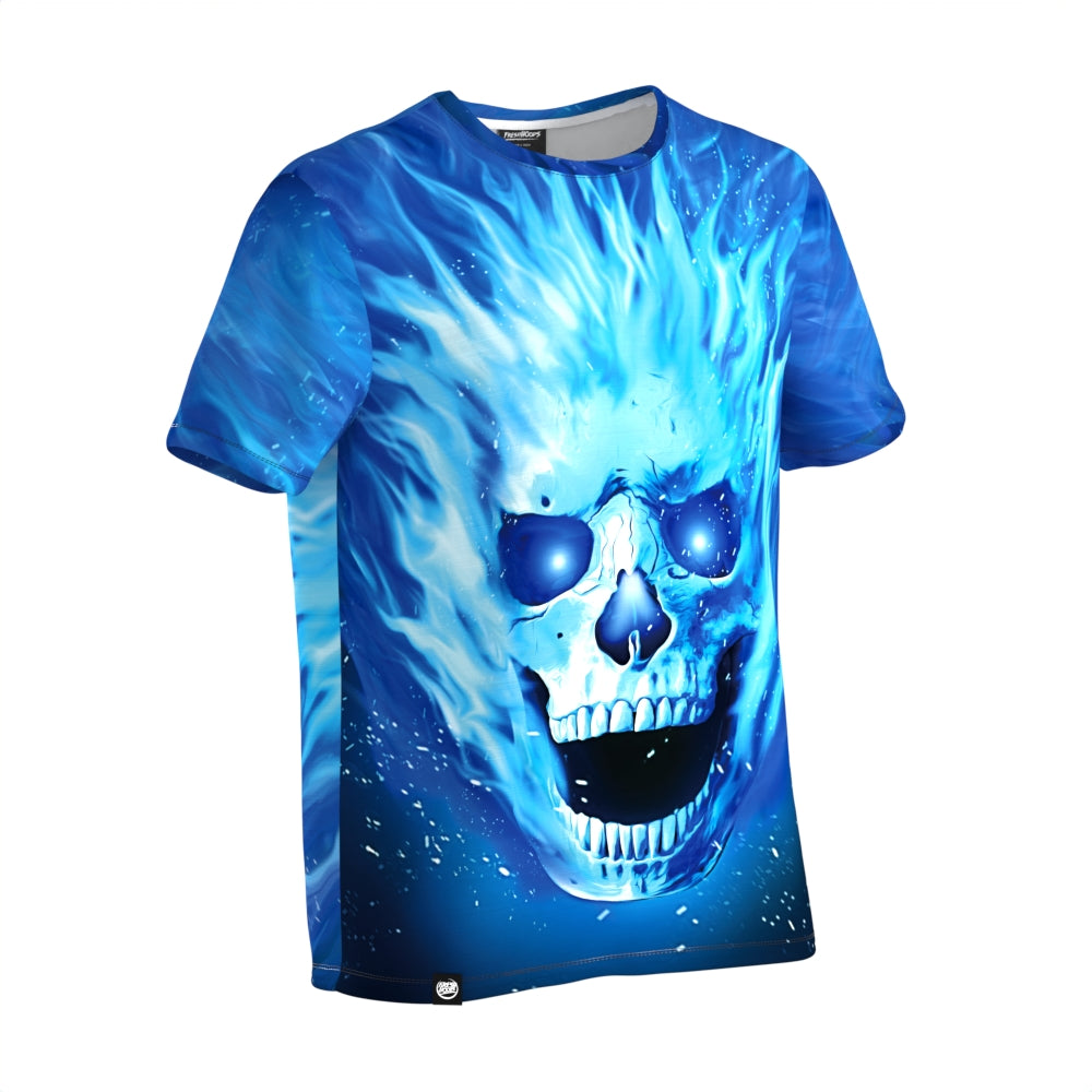 Blue flamed skull T-Shirt