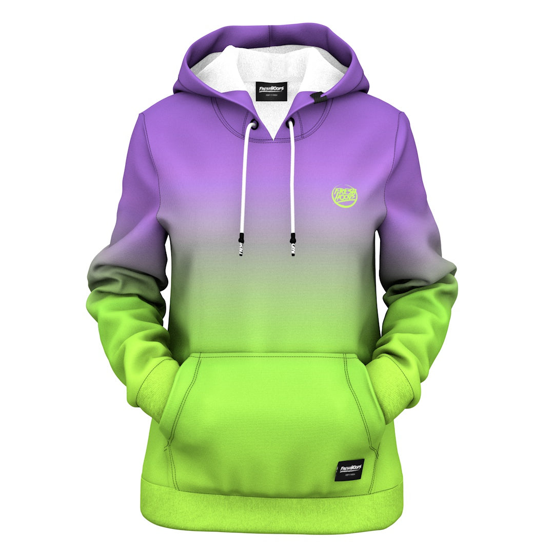 Purple and 2025 green hoodie