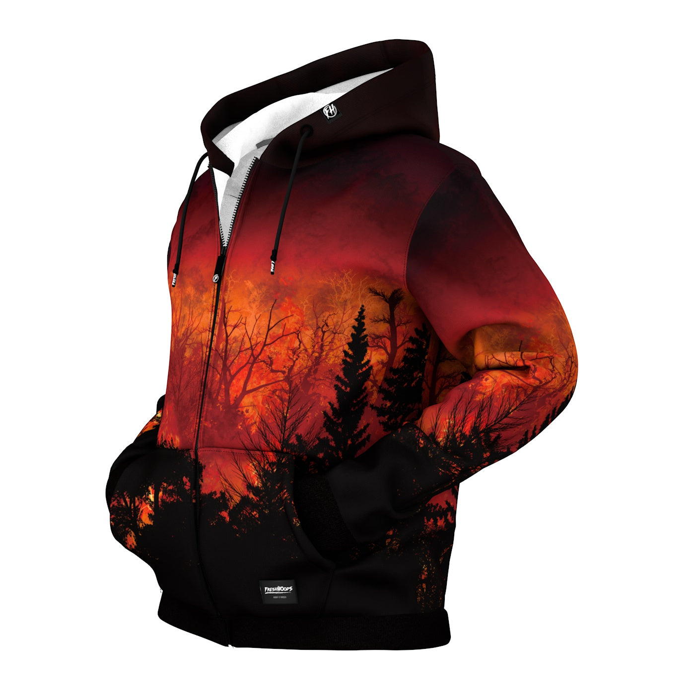 Forest In Flames Zip Up Hoodie