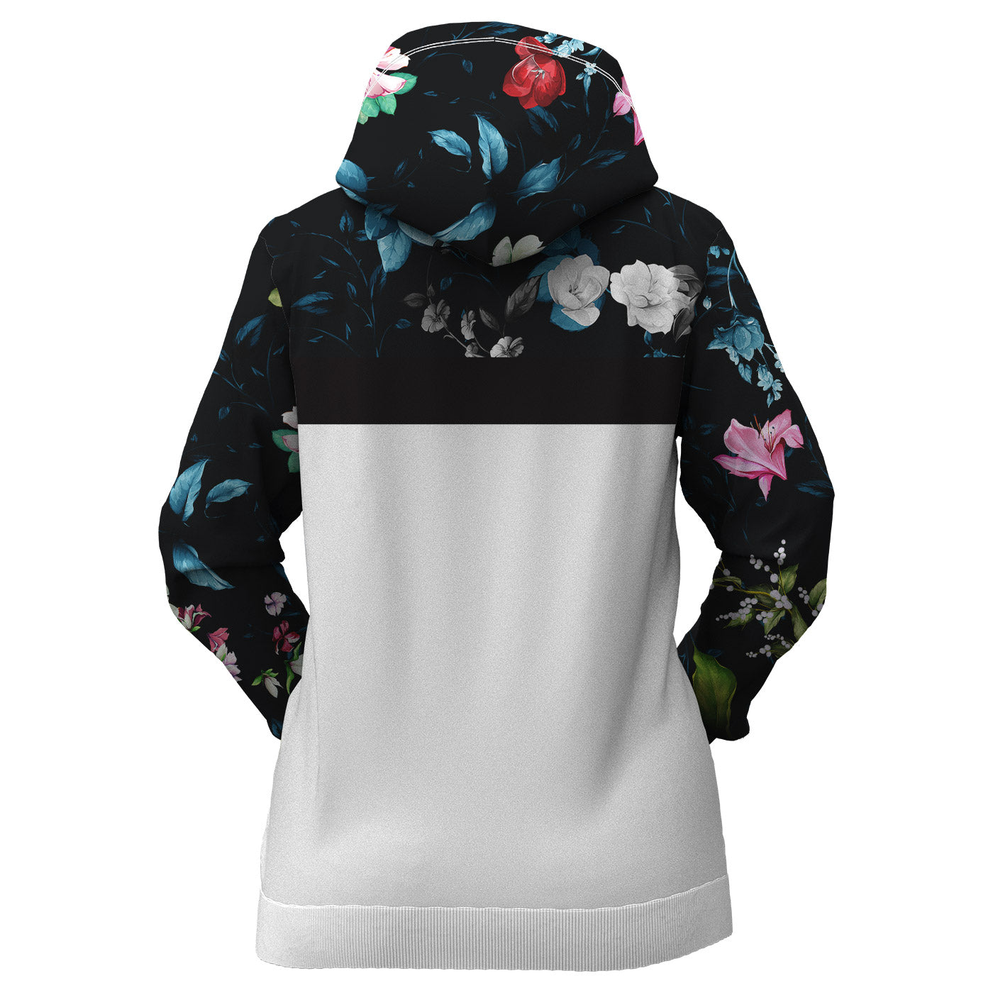 Dark Floral Women Zip Up Hoodie