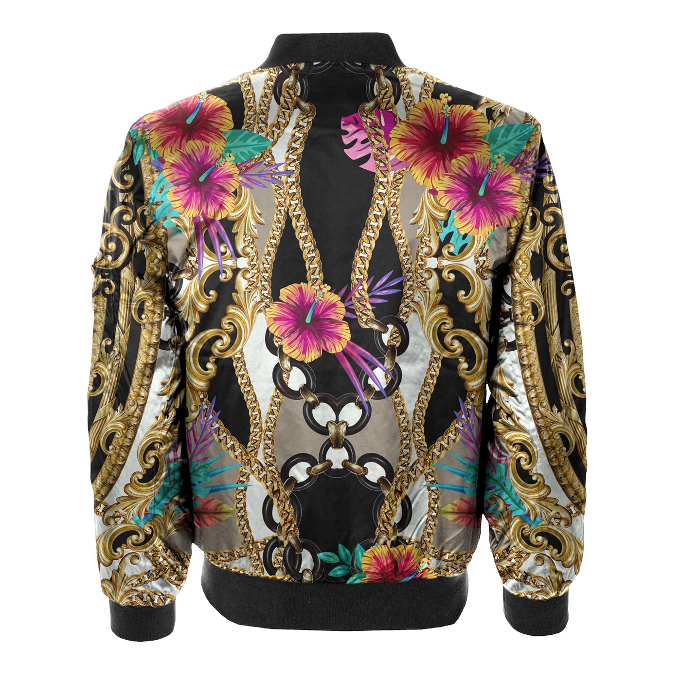 Versace baroque clearance print bomber jacket