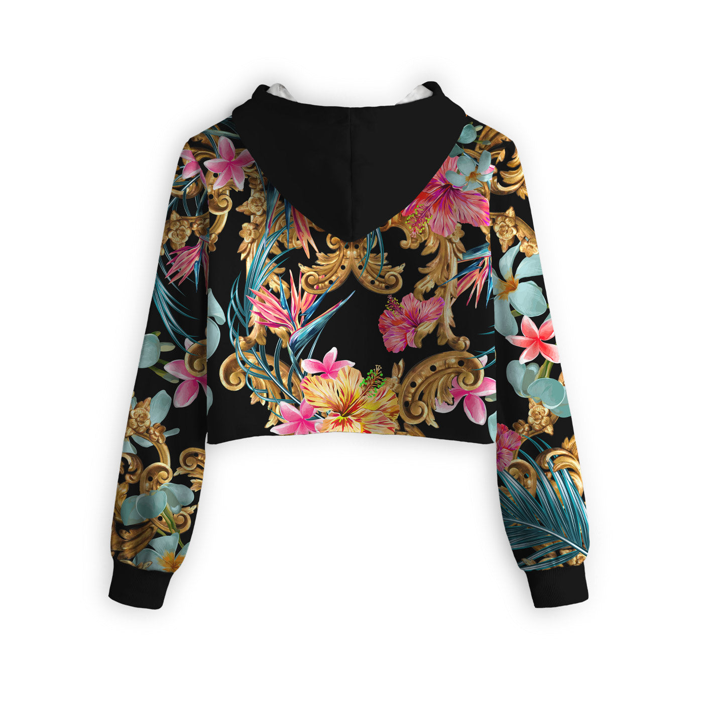 Hidden Hibiscus Cropped Hoodie