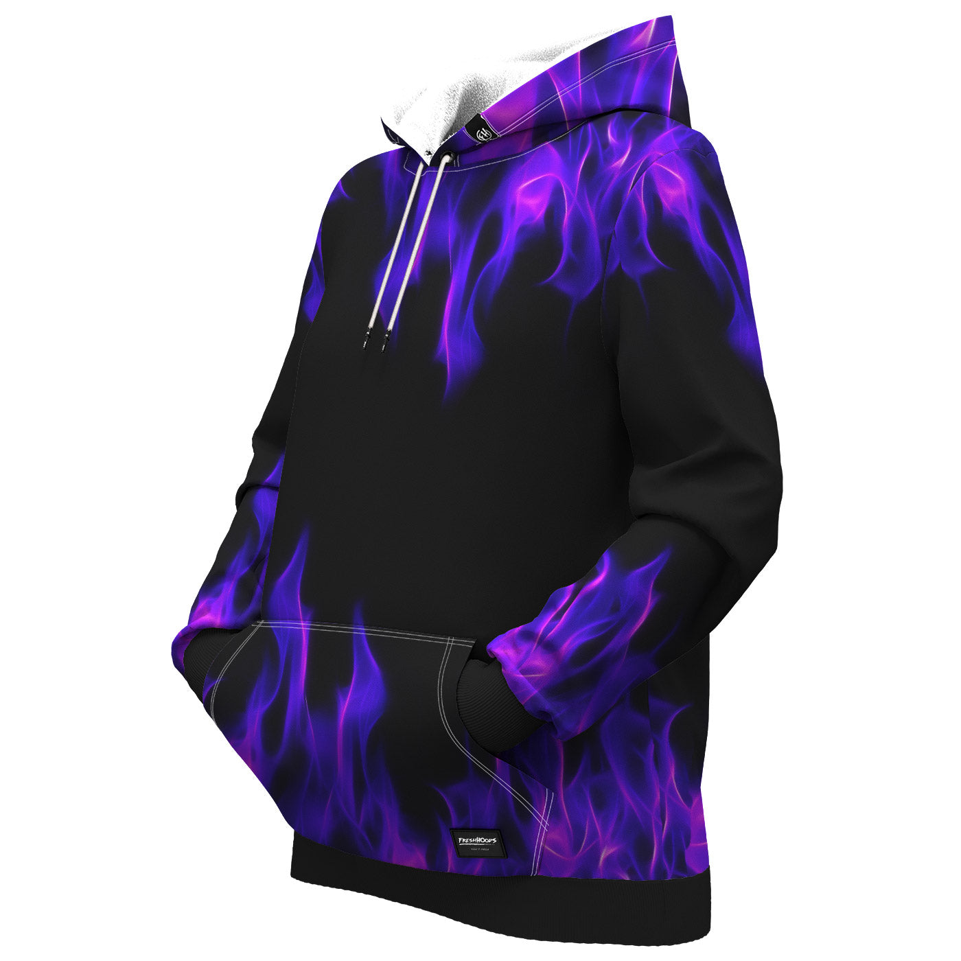 Purple hoodie store with flame