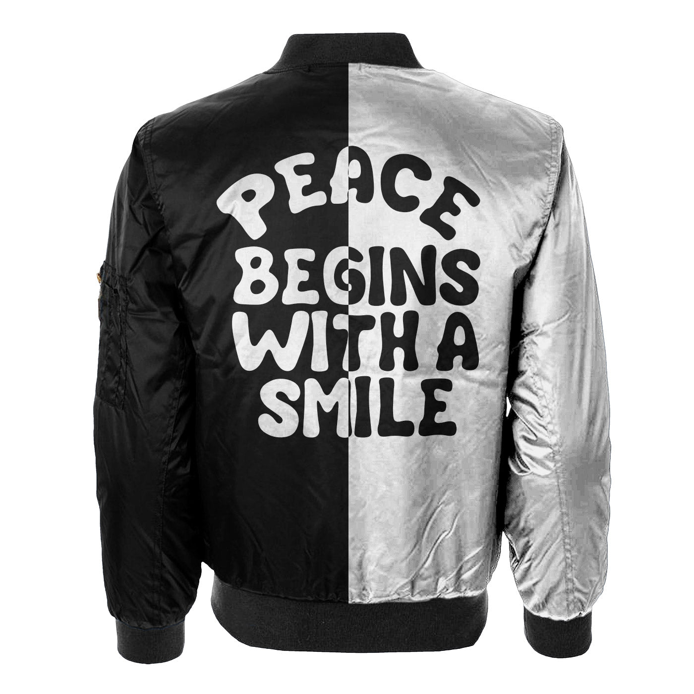 Peace Begins With A Smile Bomber Jacket