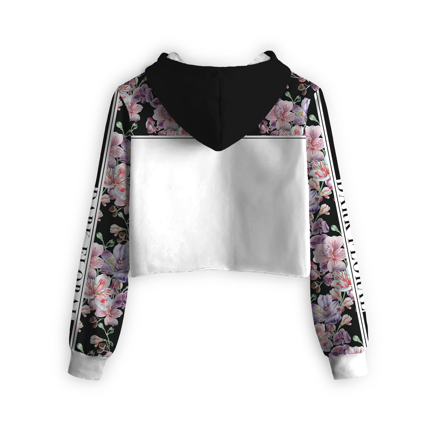 Midnight Pink Blossom Cropped Hoodie