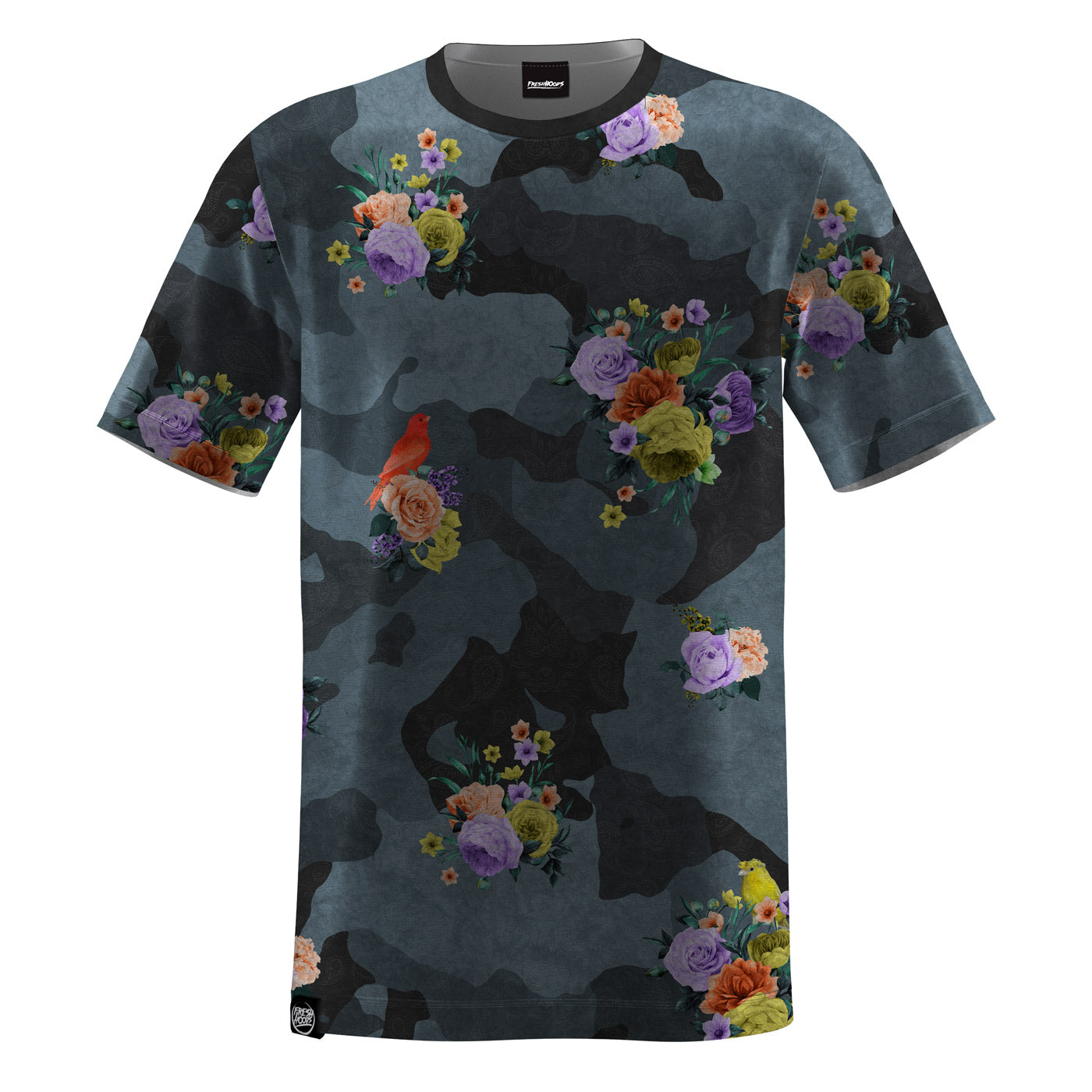 Camo Flower Crushed Velvet T-Shirt