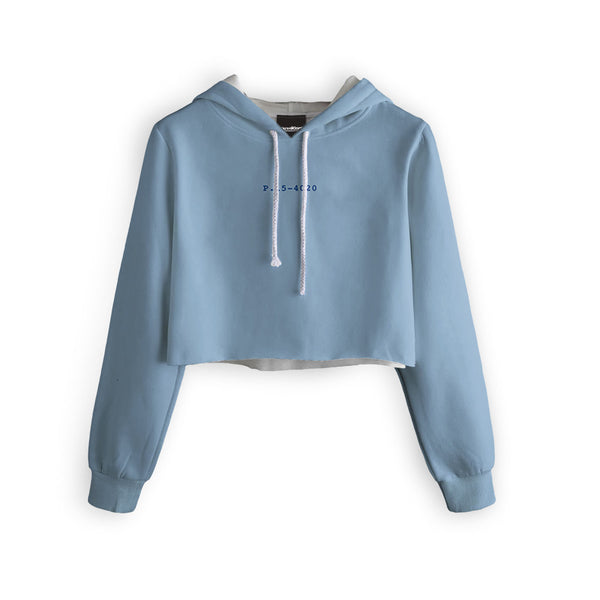 【COSYHARU】Brens Pigment Crop Hoodie 193322--Cerulean-CropHoodie-