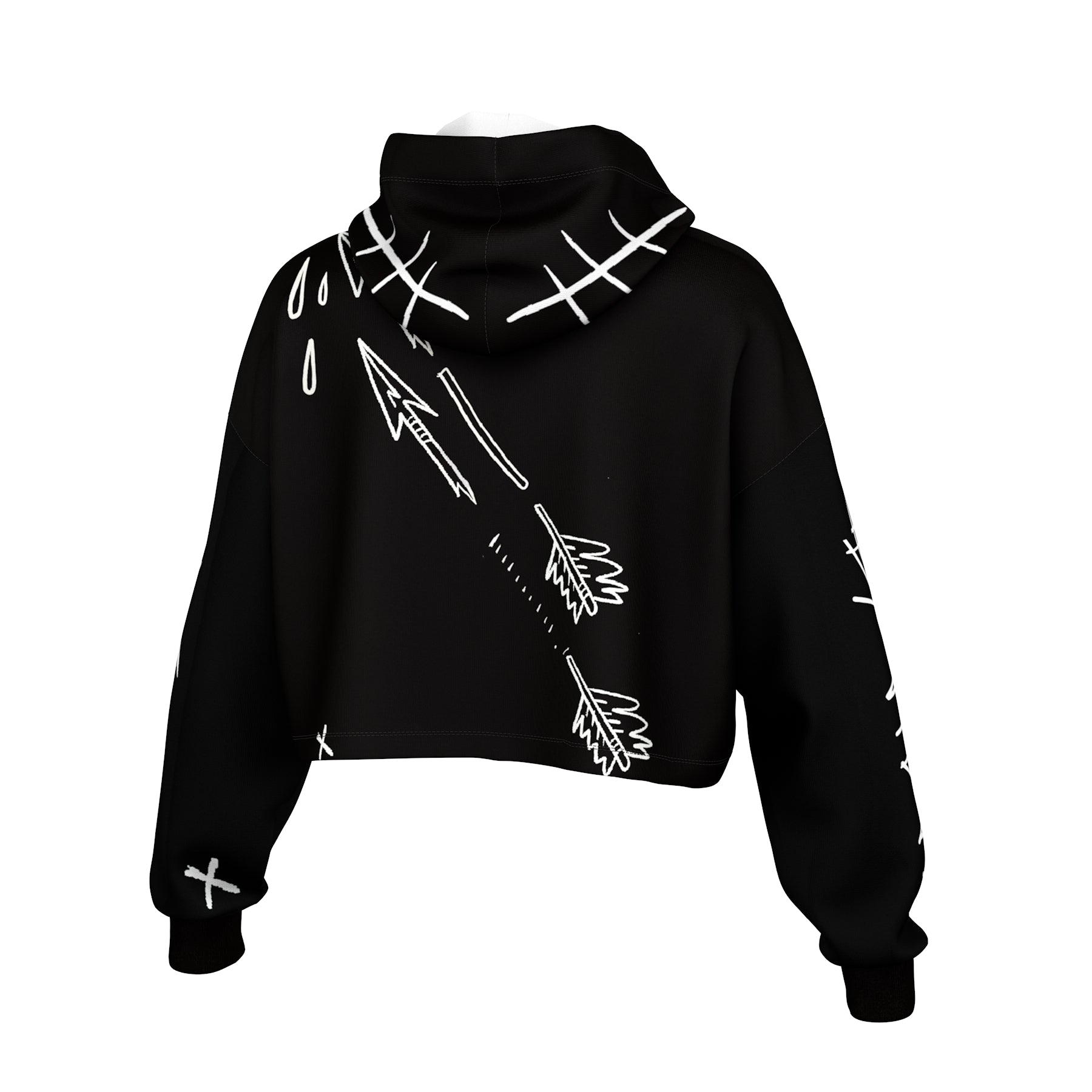 Angry Cat Cropped Hoodie