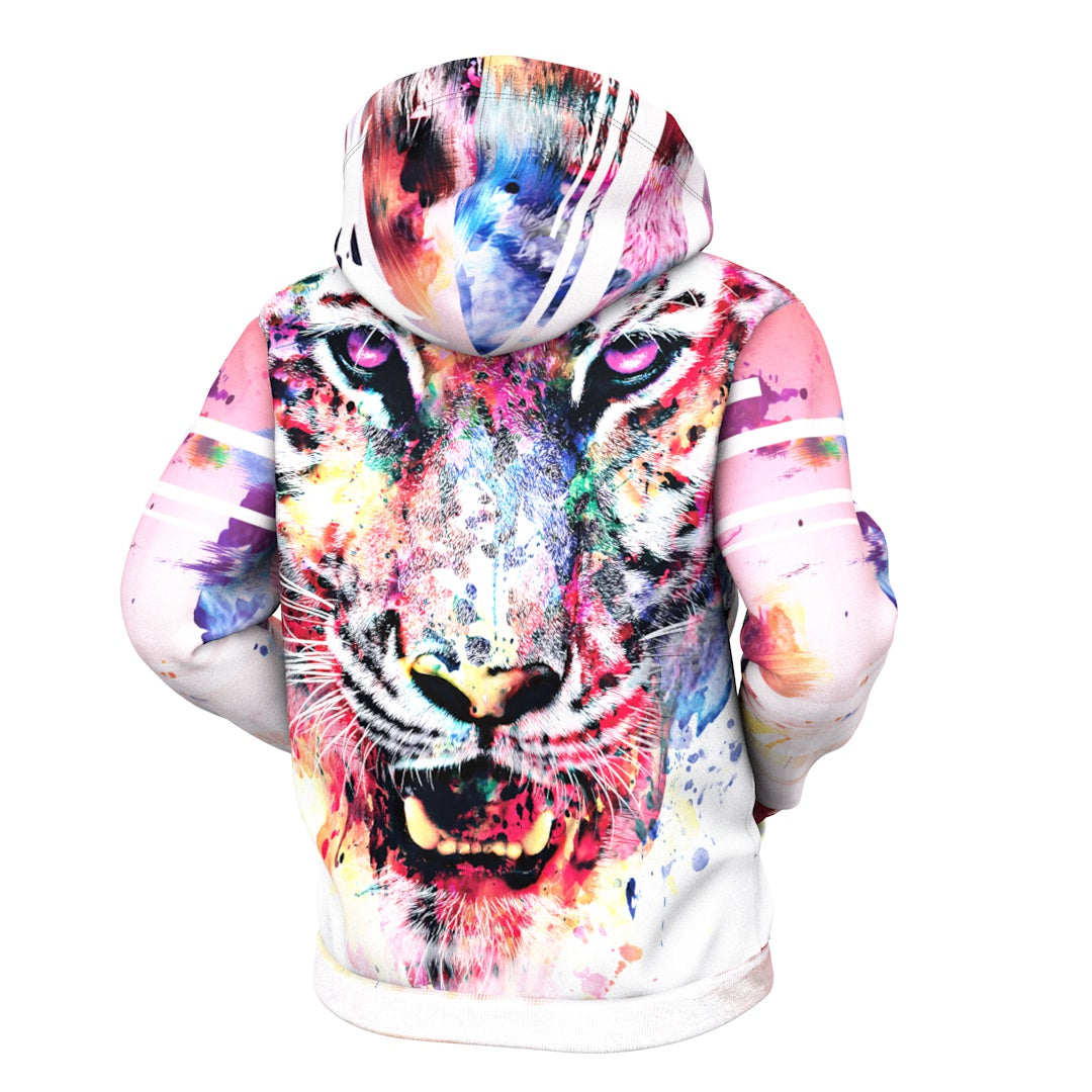 Aquarelle Tiger Zip Up Hoodie