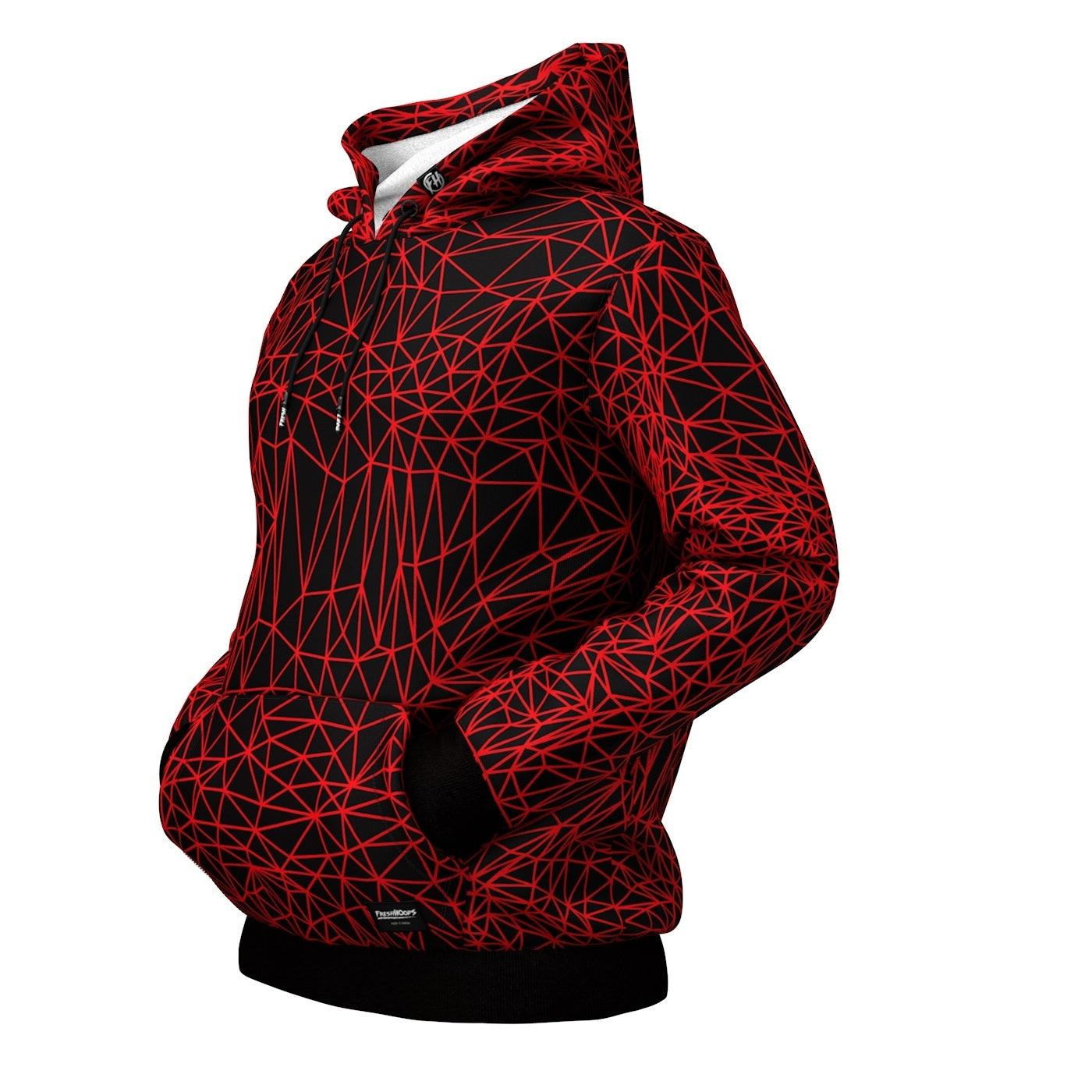 Abstract Red Polygons Hoodie