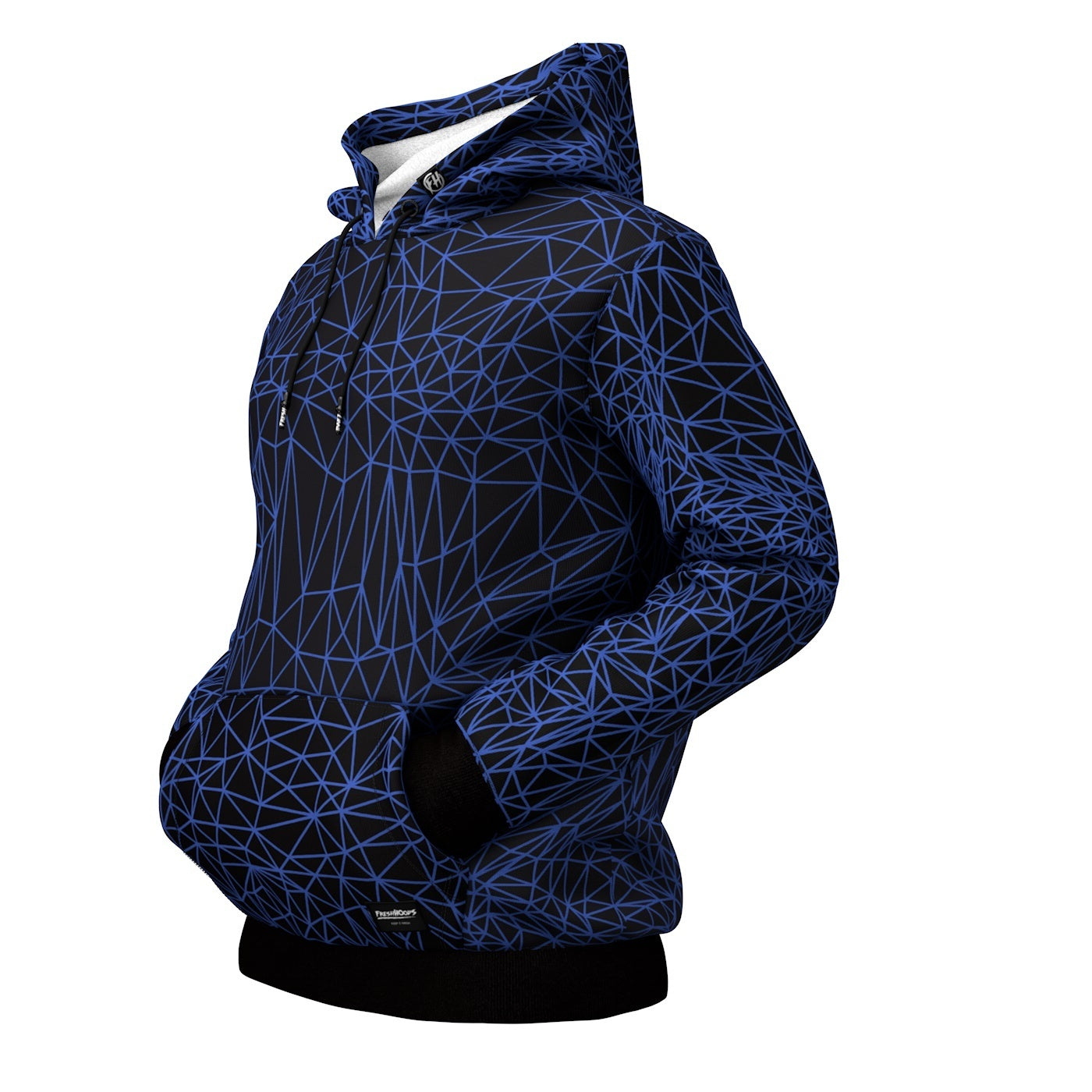 Abstract Blue Polygons Hoodie