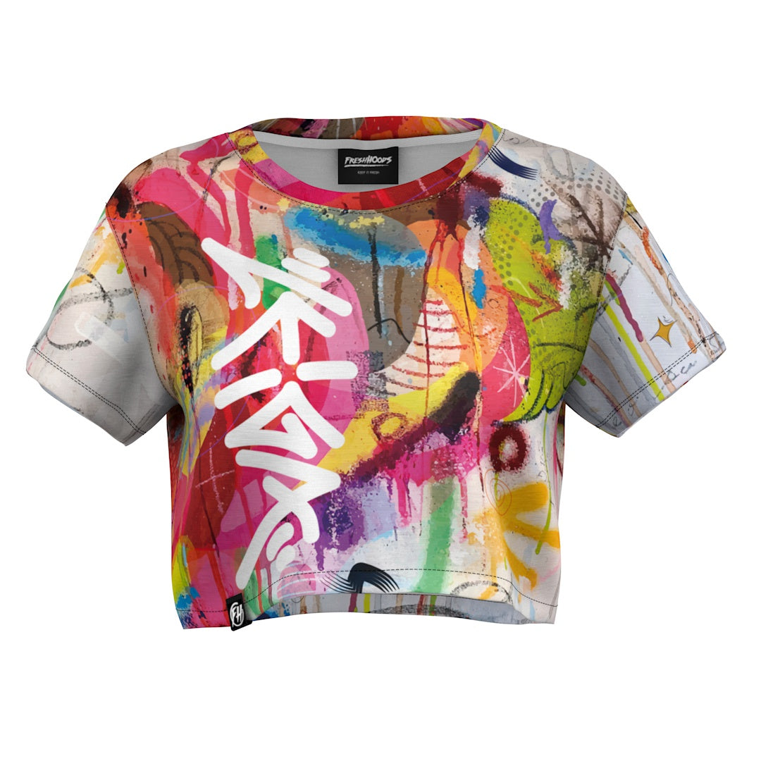 Abstract Paint Crop Top