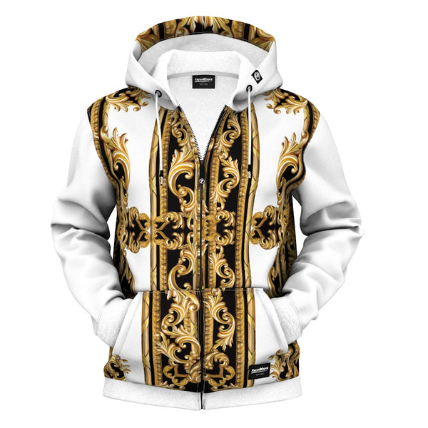 パーカー・フーディ Golden Hooded Zip-Up Sweatshirt With Contrasting 205306--