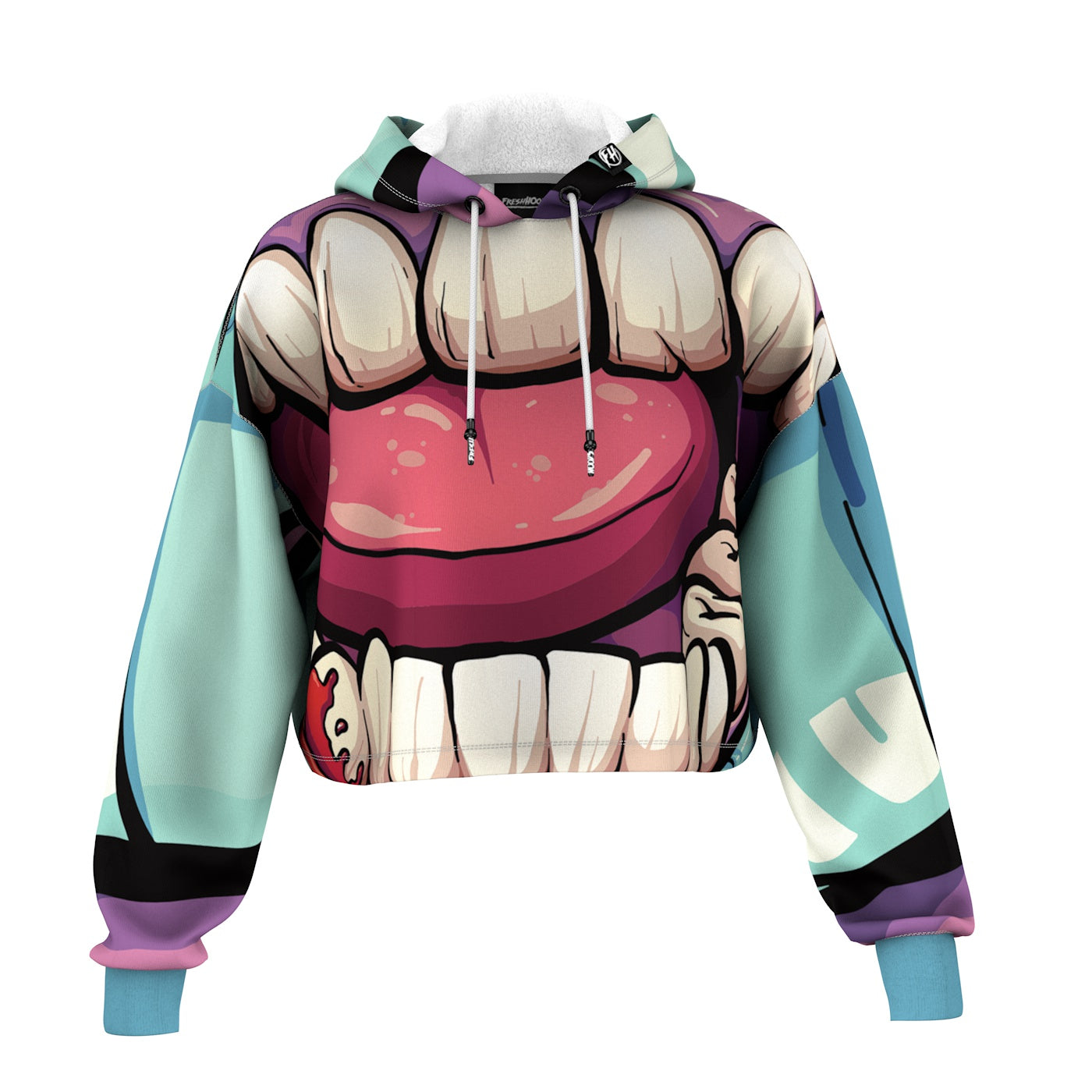 Zombie Mouth Cropped Hoodie