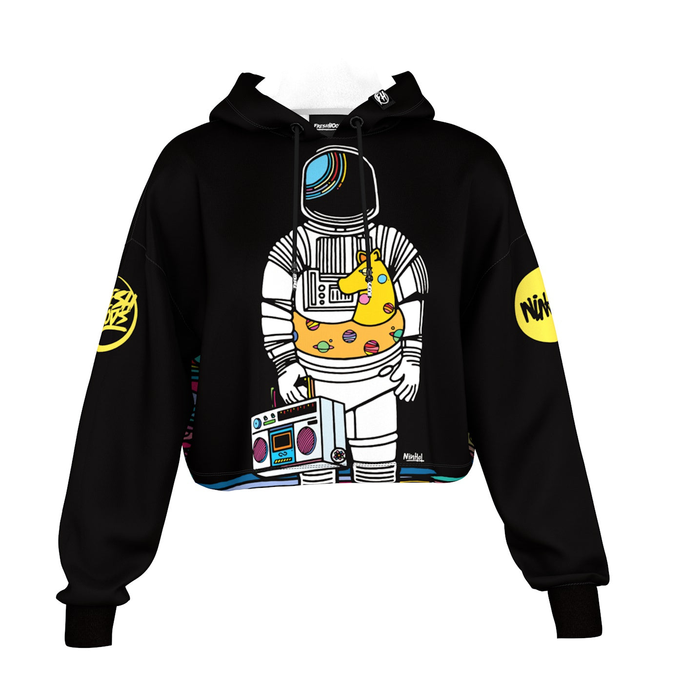 Space Vacation Cropped Hoodie