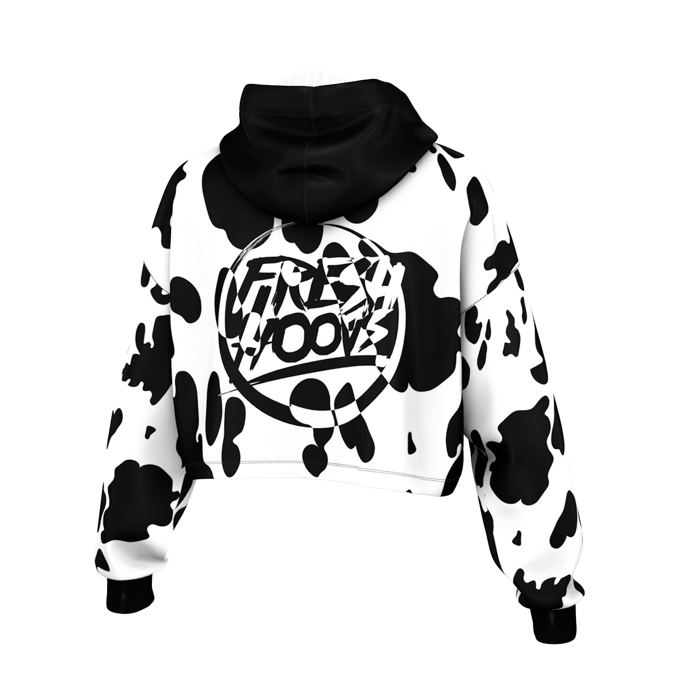Cow Cropped Hoodie