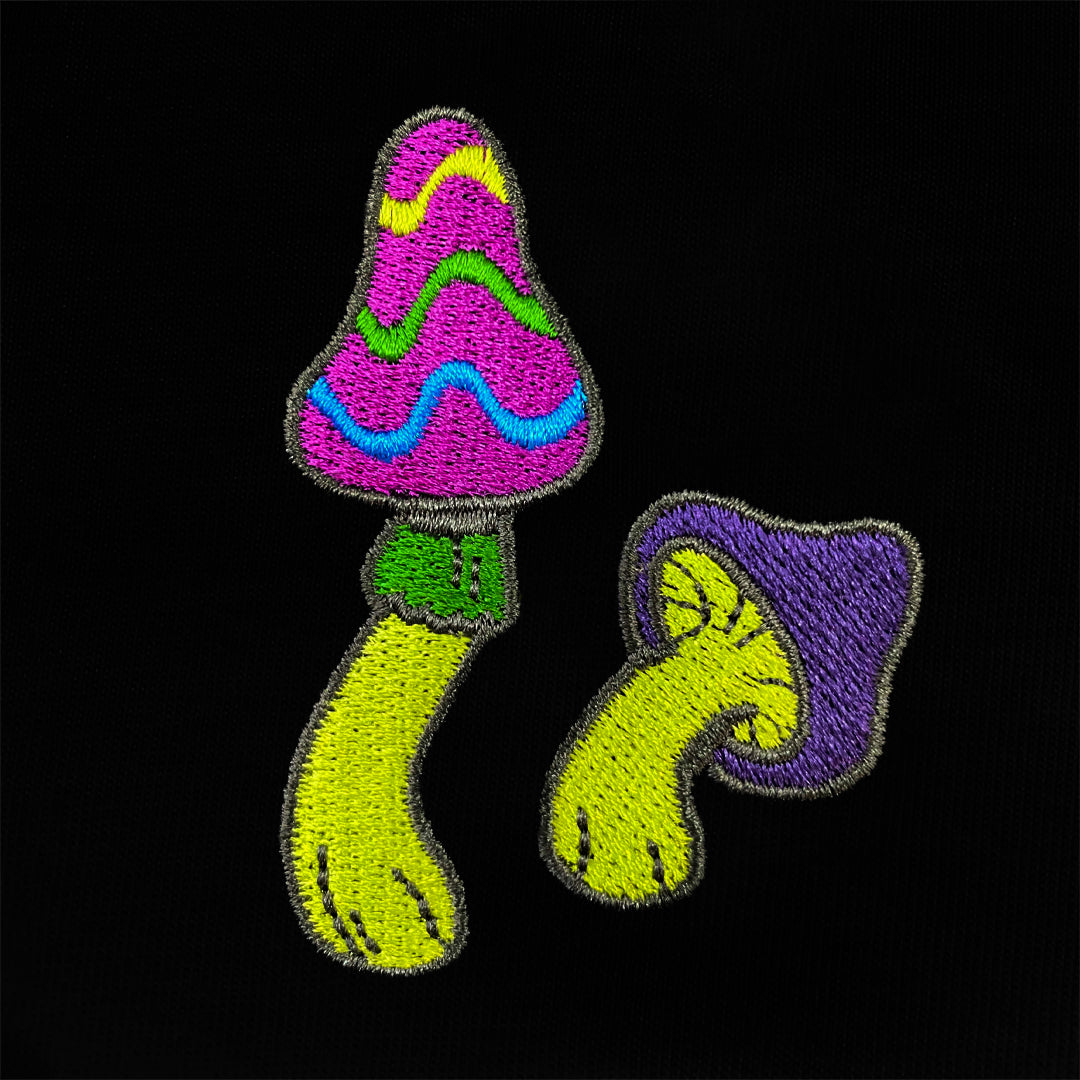 Trippy Shrooms Embroidered Hoodie