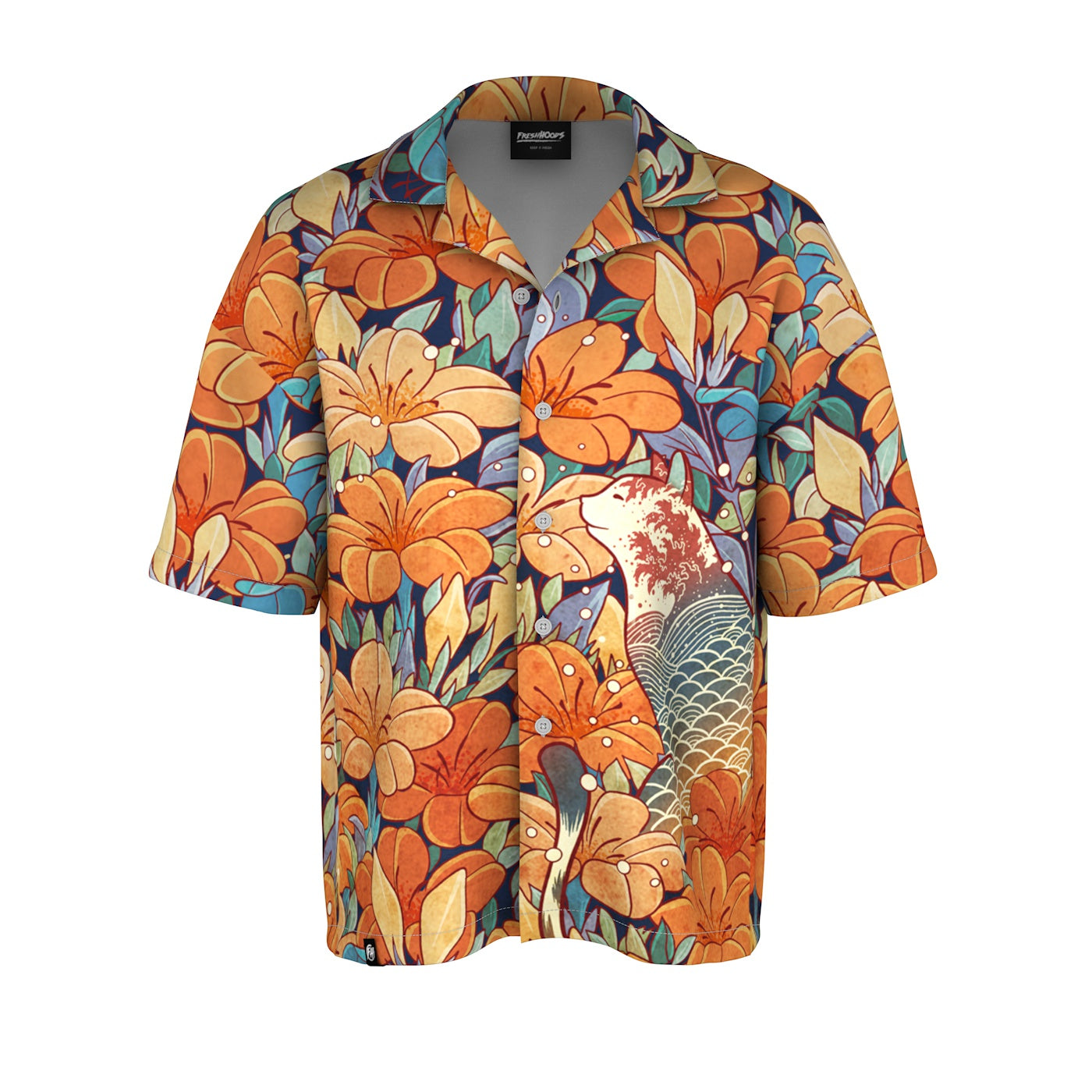 Neko Flowers Oversized Button Shirt