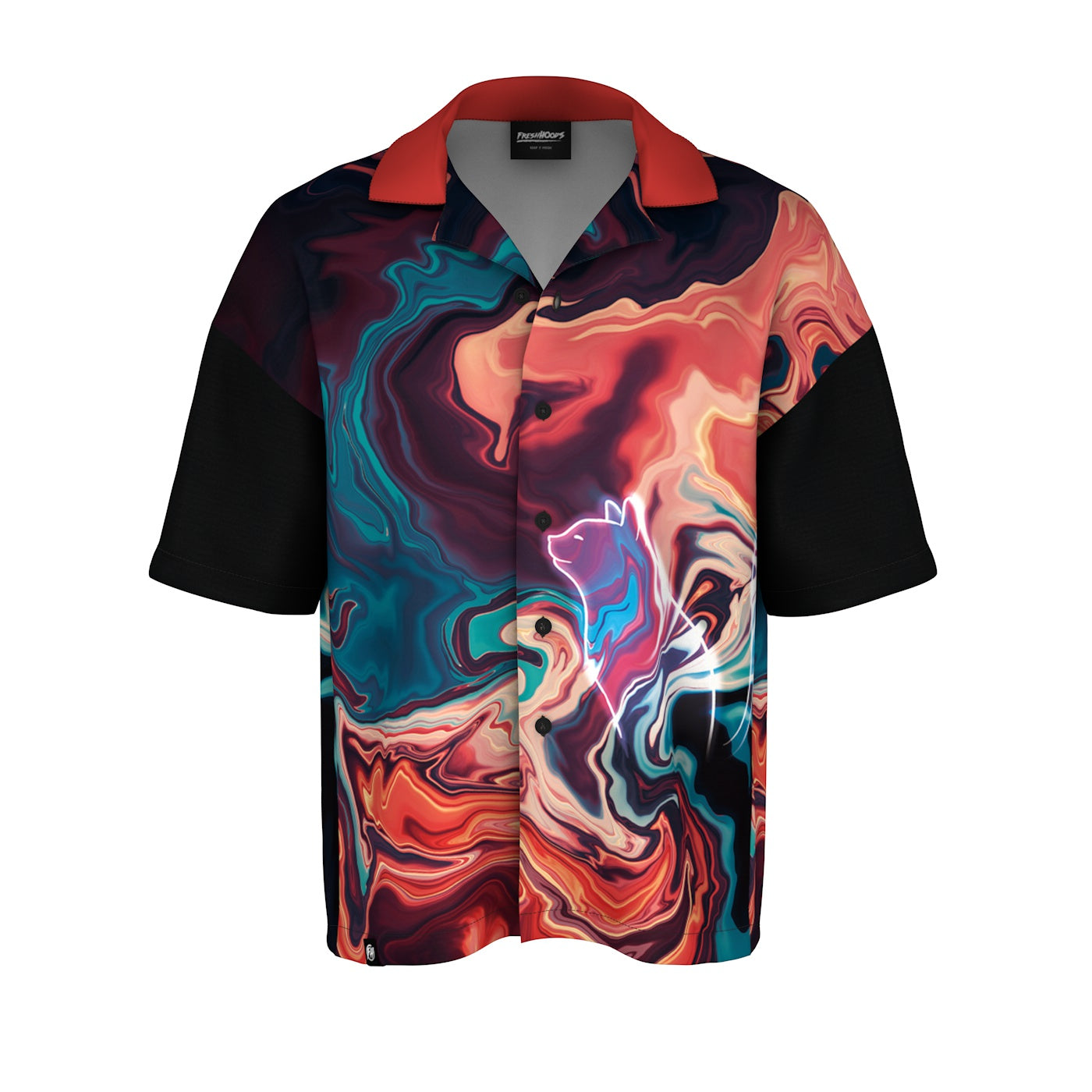 Nebula Cat Oversized Button Shirt