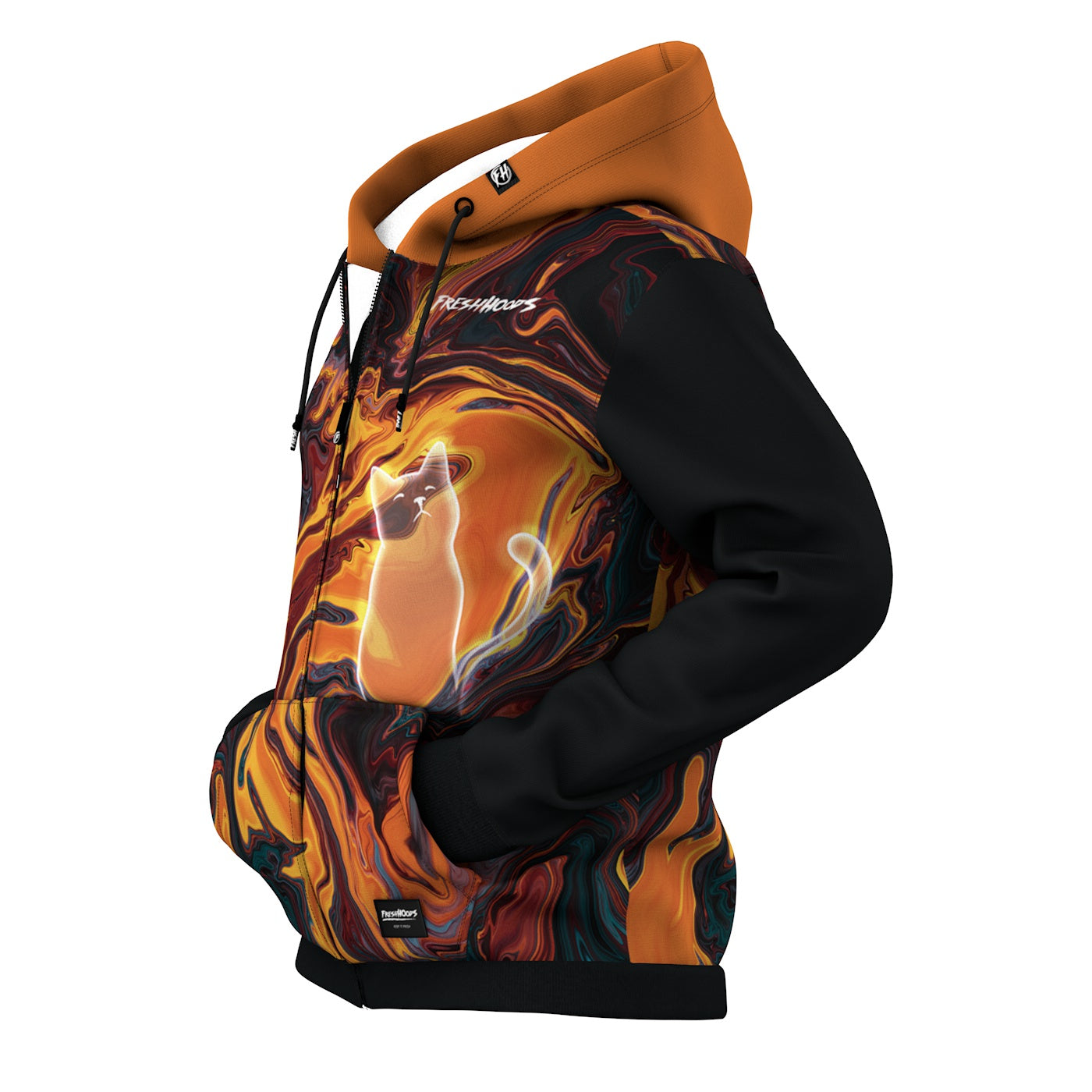 Lava Cat Zip Up Hoodie