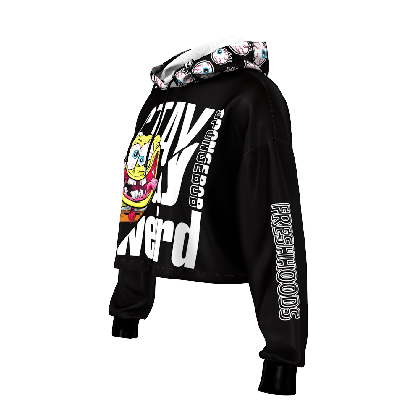 Freshhoods x SpongeBob Stay Weird Cropped Hoodie