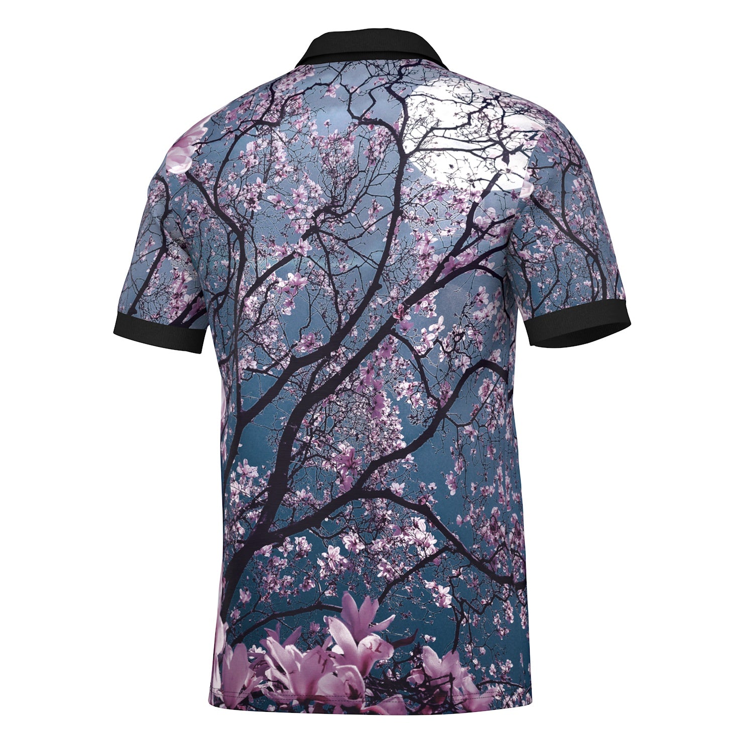 Moonlight Blossom Polo Shirt