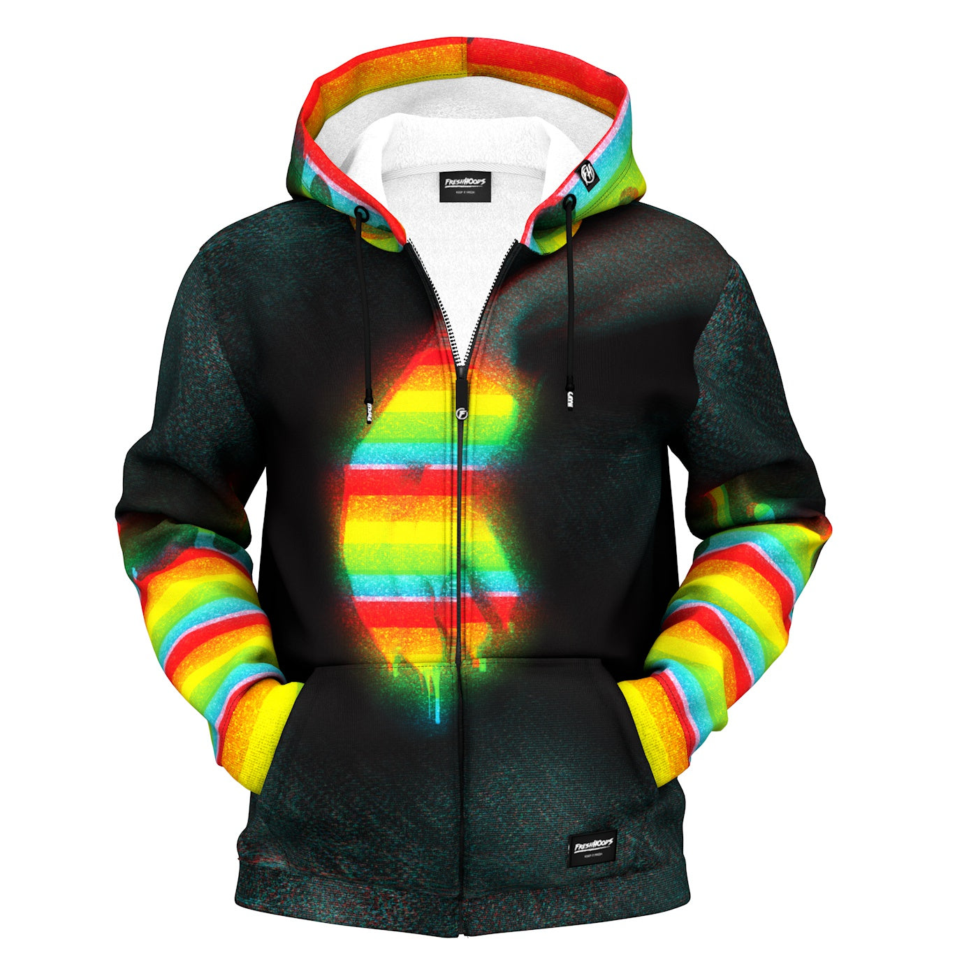 Rainbow zip clearance hoodie