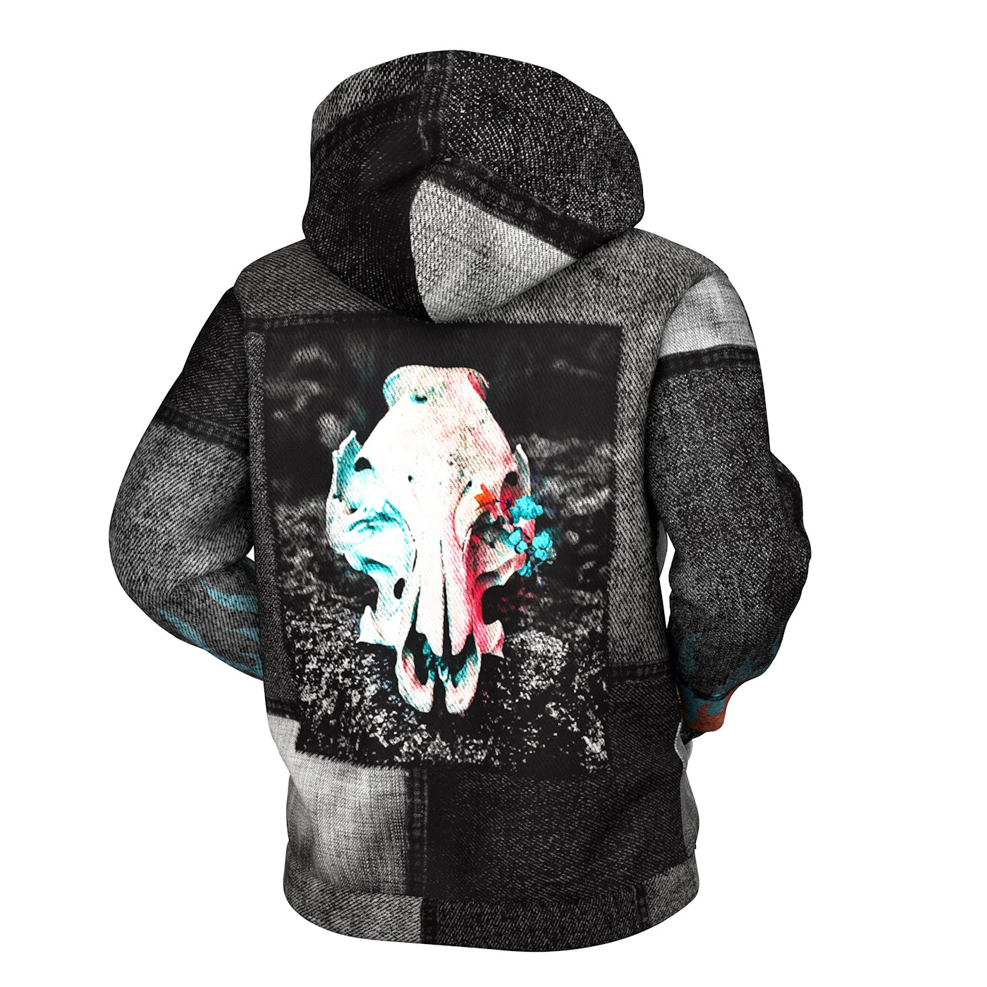 Patched Path Zip Up Hoodie