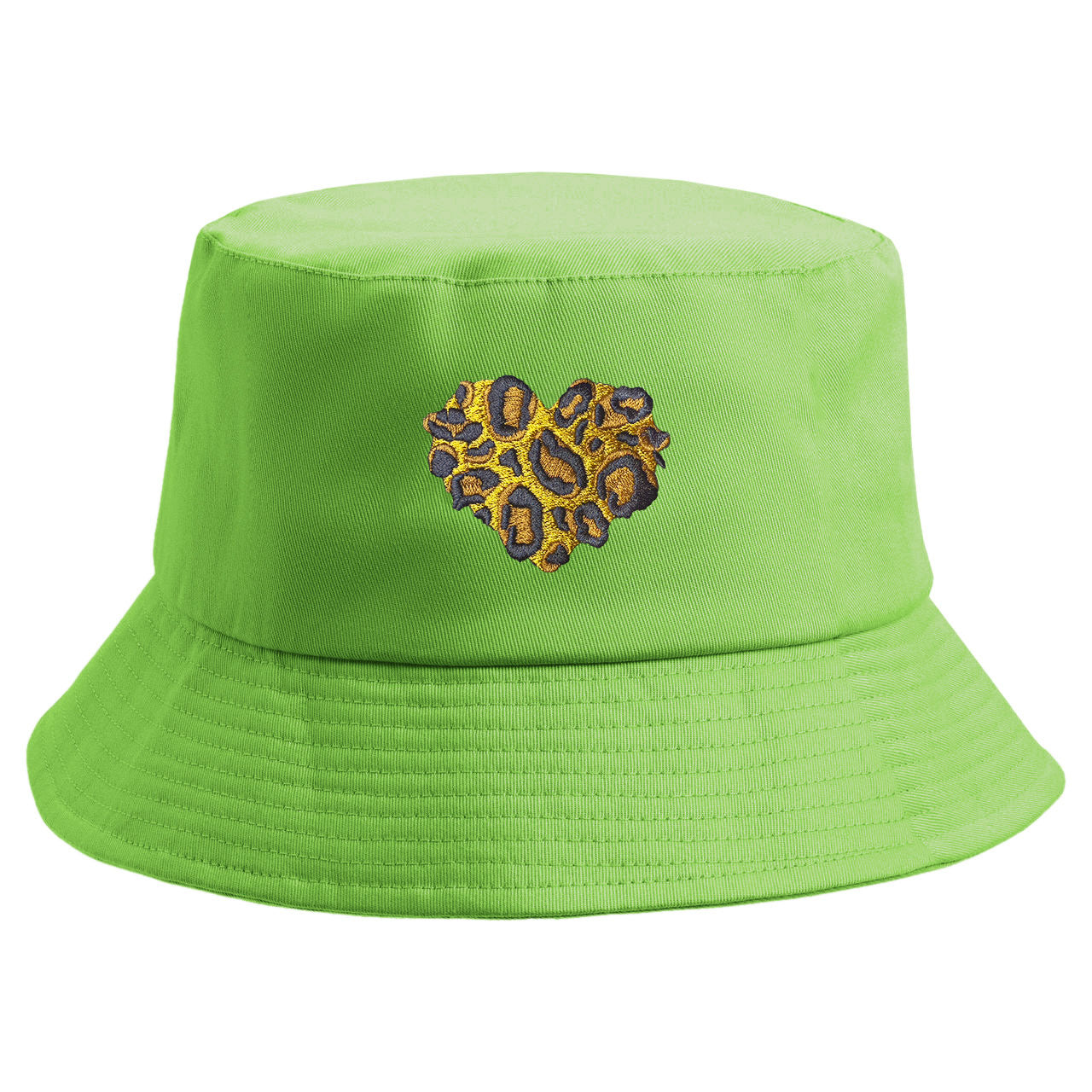 Embroidered Leopard Love Bucket Hat