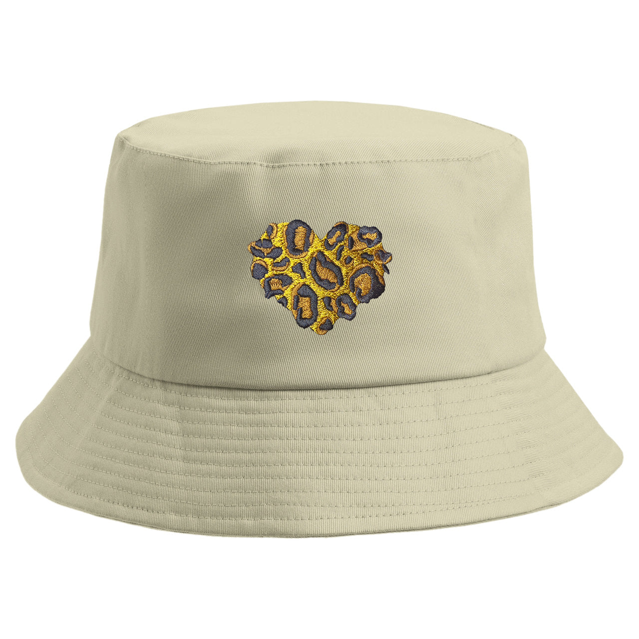 Embroidered Leopard Love Bucket Hat