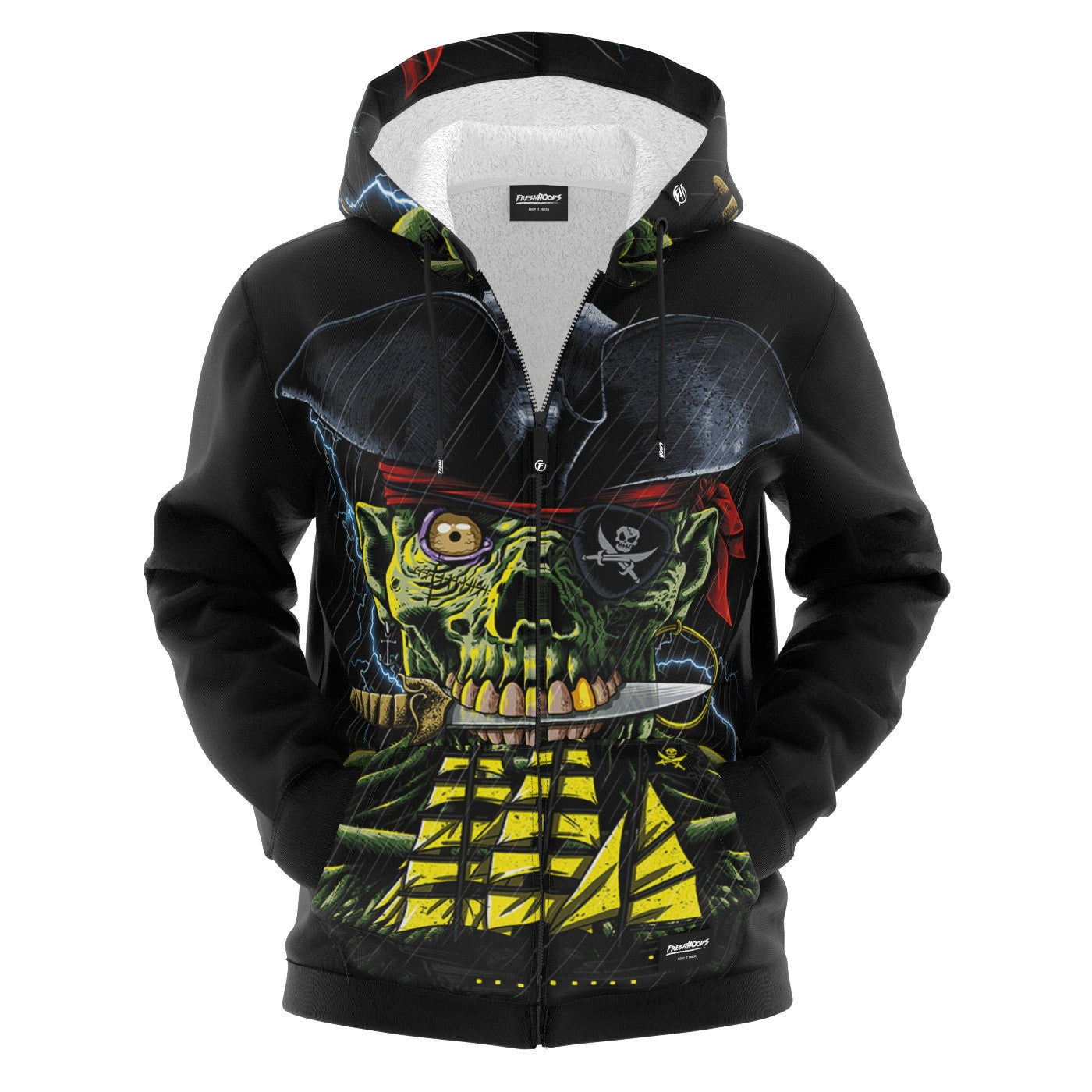 Pirate Zombie Zip Up Hoodie