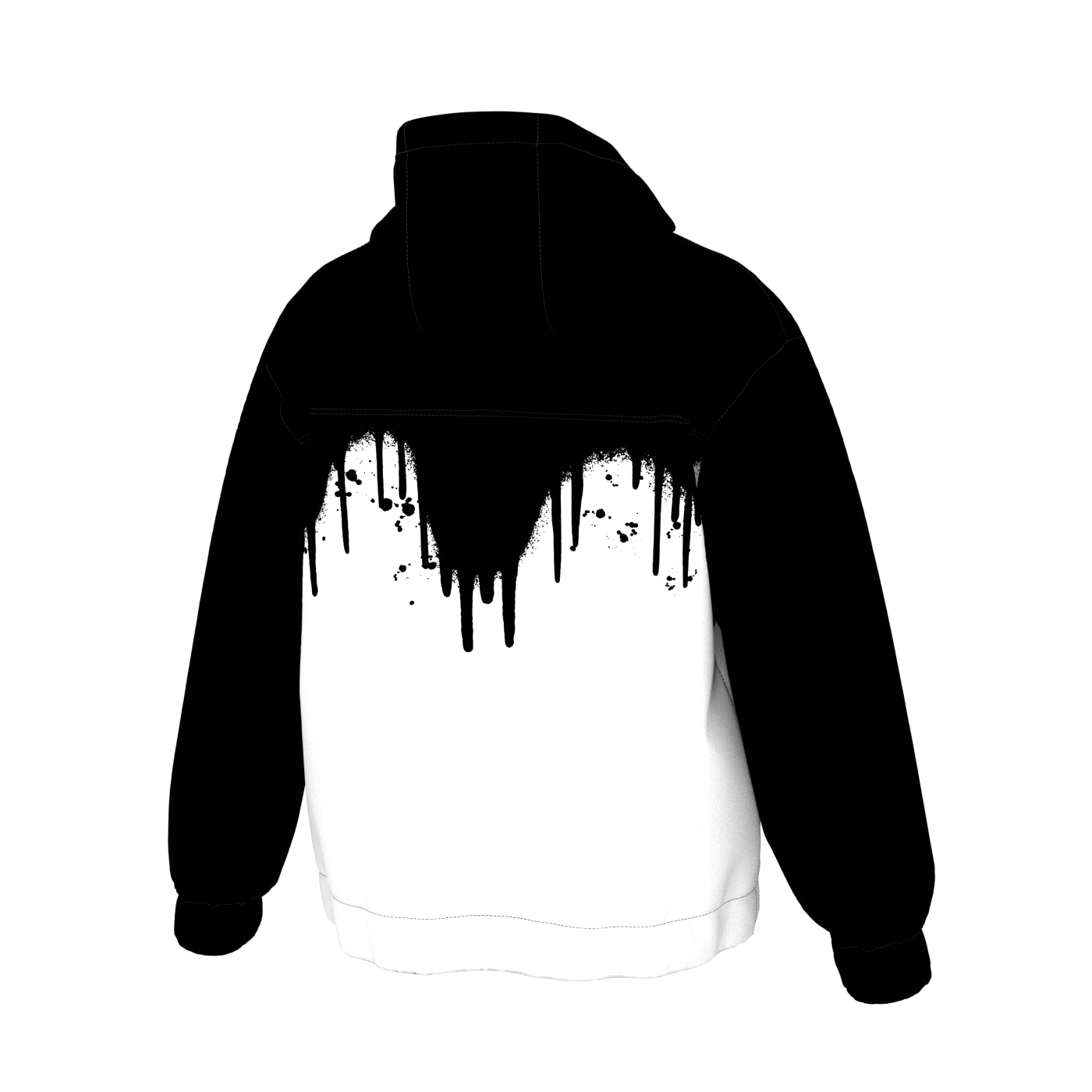 Black and white 2024 paint drip hoodie