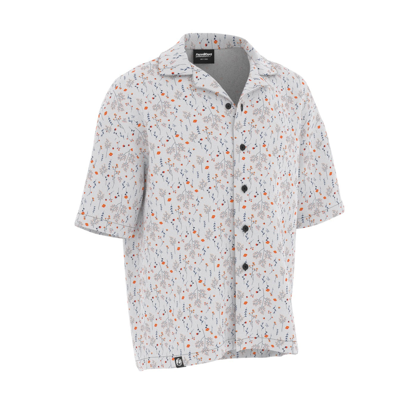 Flourish Pattern Oversized Button Shirt