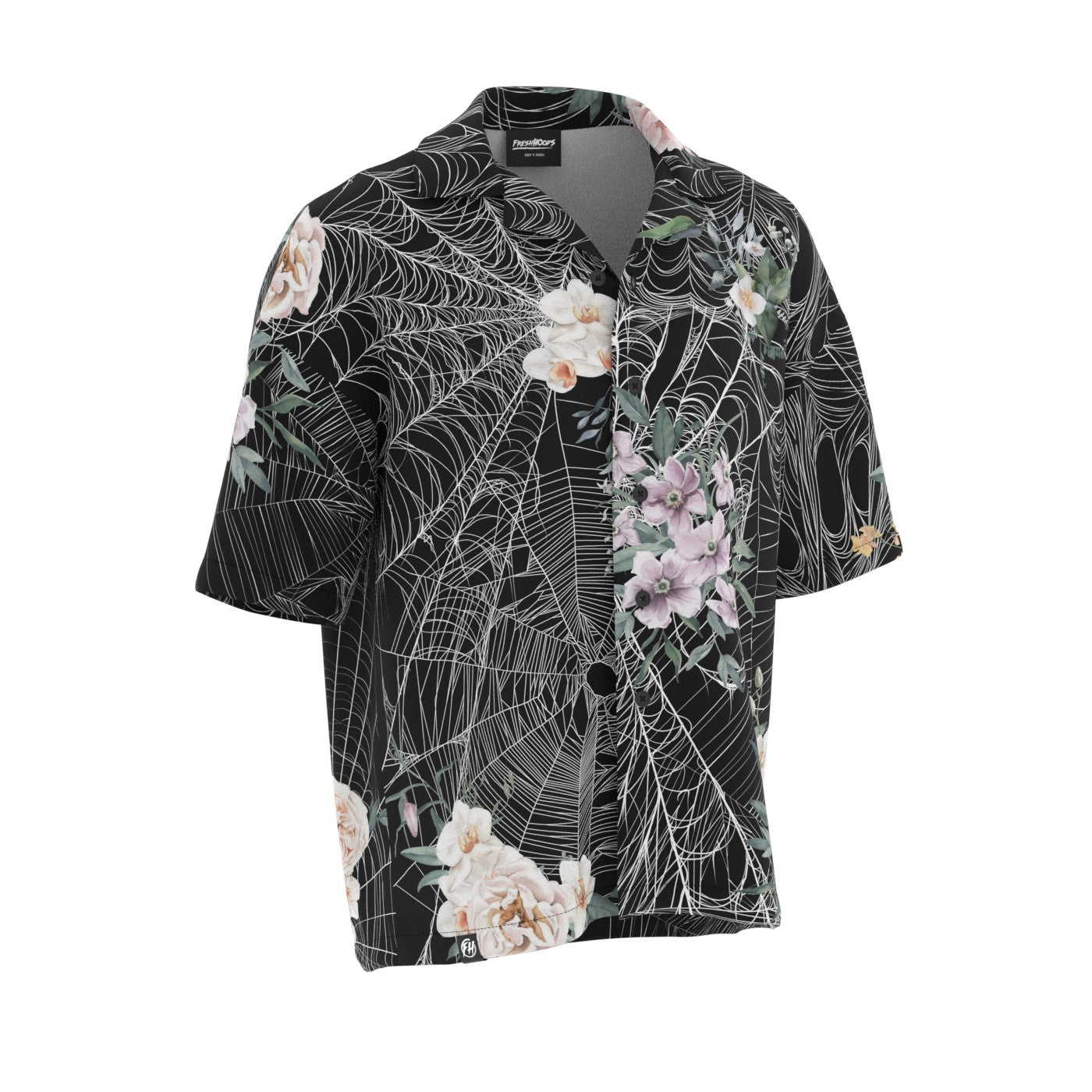 Cobweb Flowers Oversized Button Shirt