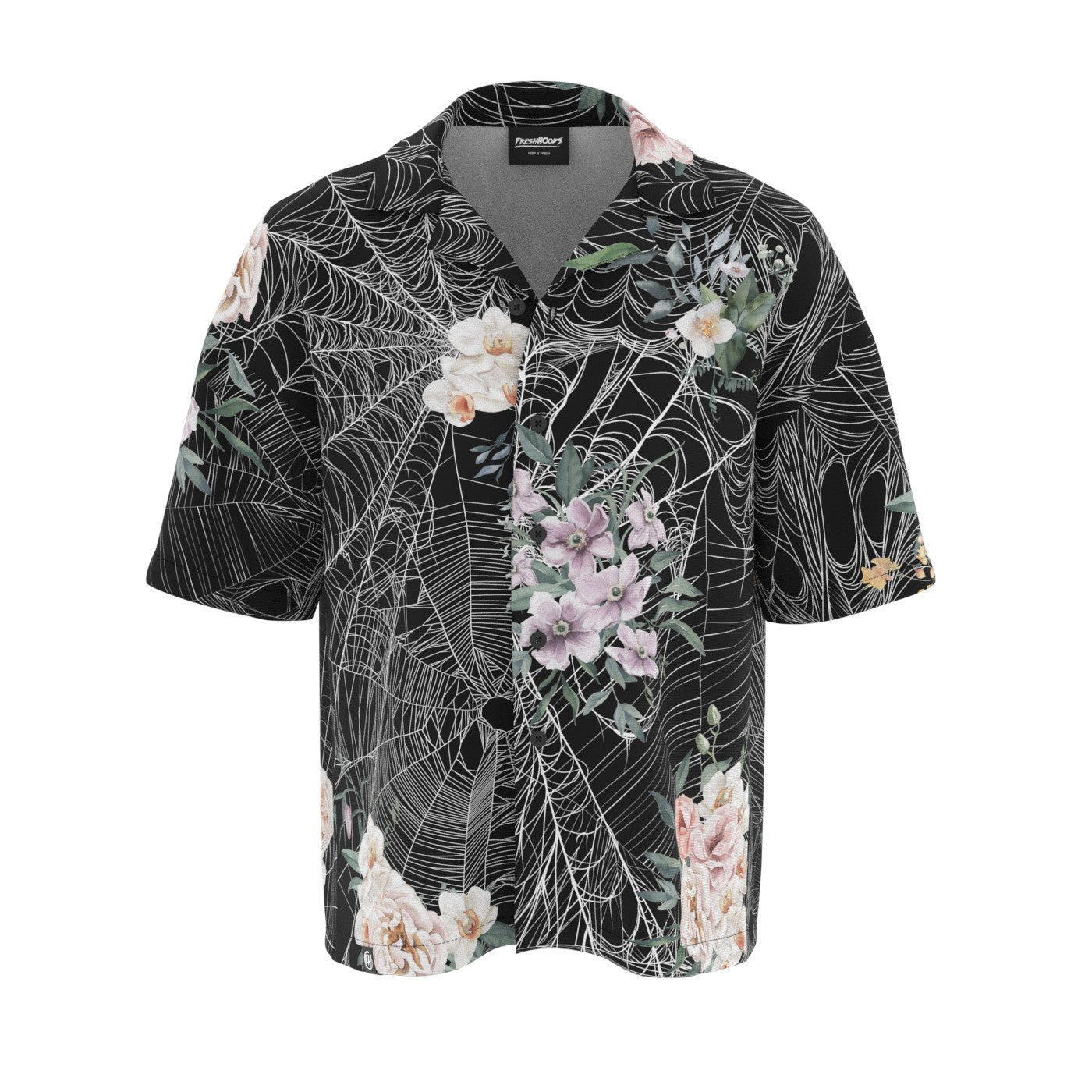 Cobweb Flowers Oversized Button Shirt