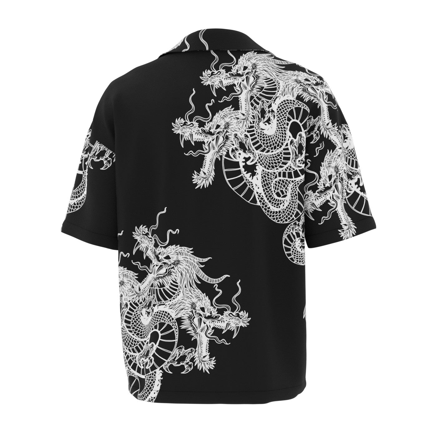 Black-N-White Dragons Oversized Button Shirt