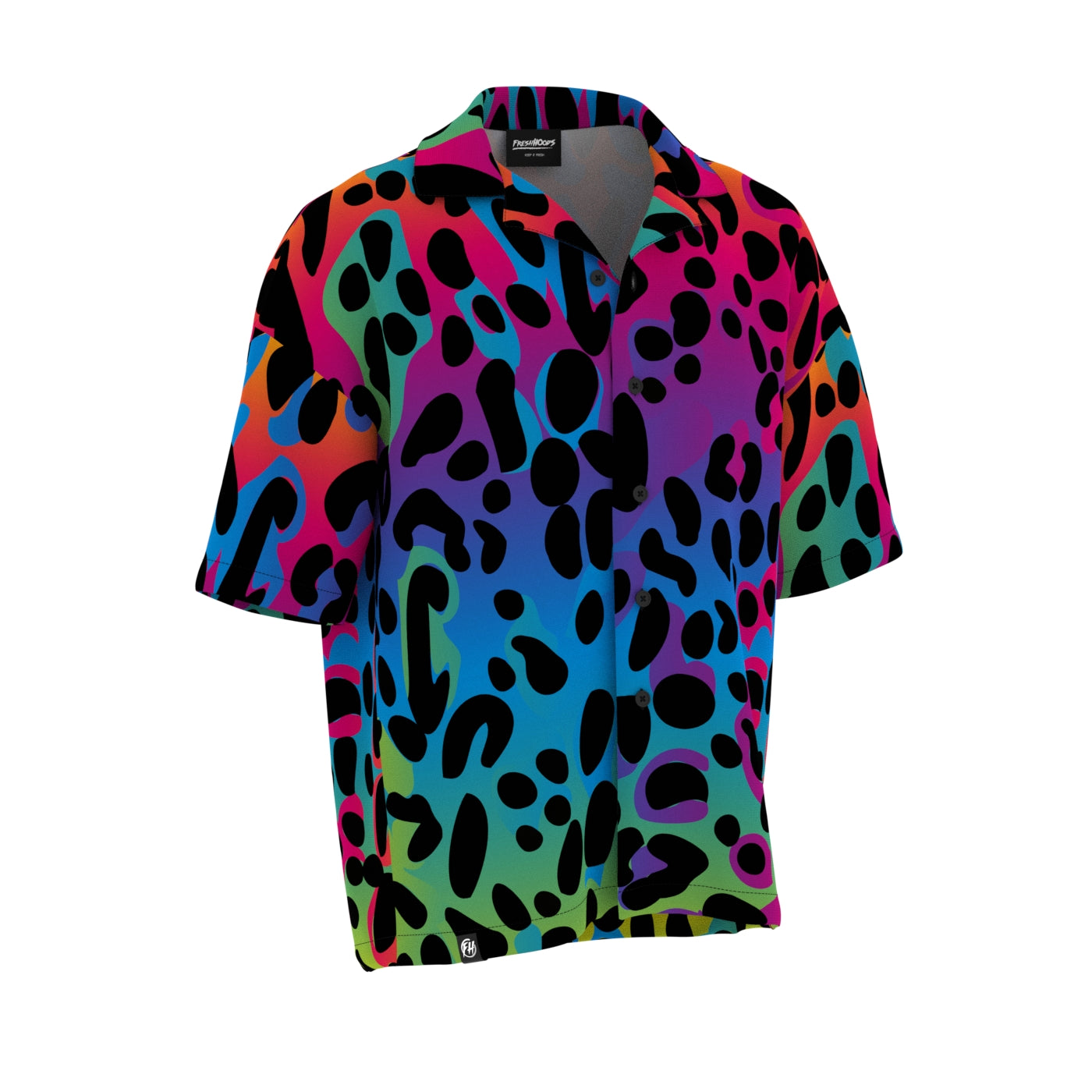 Neon Leopard Oversized Button Shirt