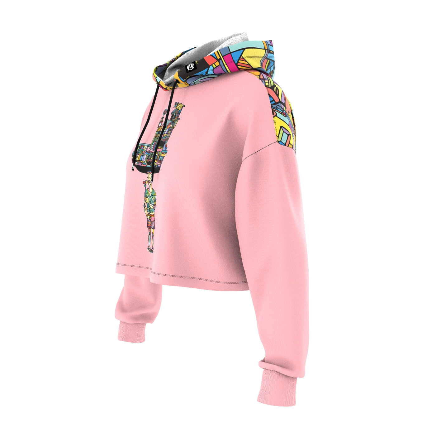 Olindo Pink Cropped Hoodie