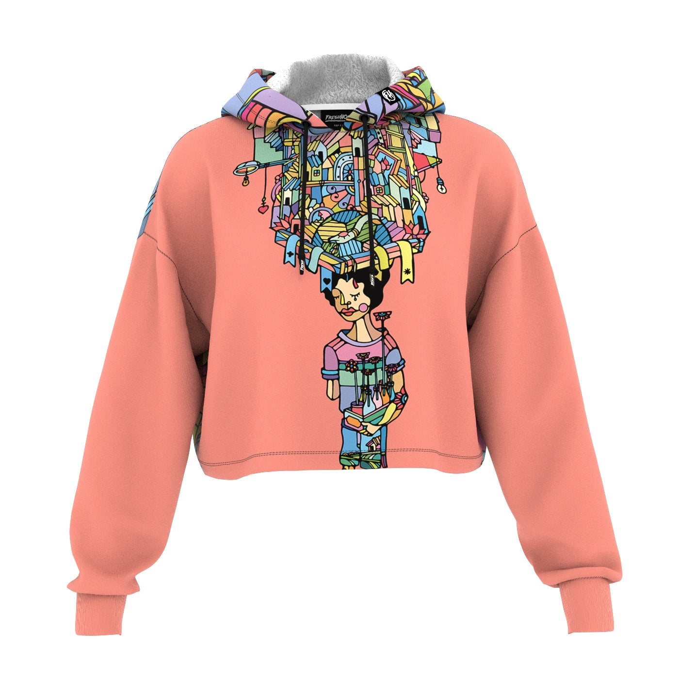 Porta Peach Cropped Hoodie