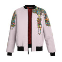 Pastel Rainbow Stripe Raglan Sleeve Bomber Zip Front Jacket main image 0