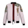 Pastel Rainbow Stripe Raglan Sleeve Bomber Zip Front Jacket
