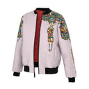 Pastel Rainbow Stripe Raglan Sleeve Bomber Zip Front Jacket main image 1